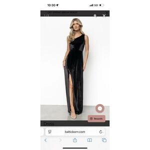 Baltic Born Tatiana Velvet Gray Maxi Dress Medium